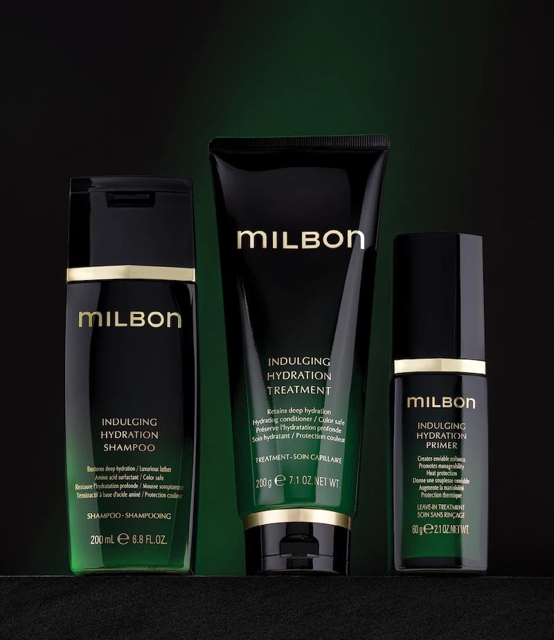 Milbon Gold Line – edle Pflege-Trilogie im dunklen Premium-Look (Indulging Hydration)